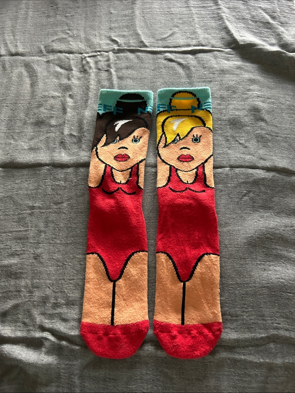 Neff Women's Novelty Red Swimsuit Character Socks